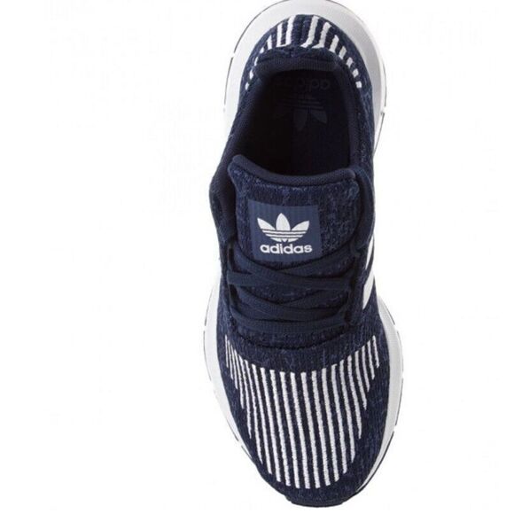 Adidas Swift Run Denim Sneakers B37118 Mens 6.5 Knit Blue Jean Navy - Picture 2 of 11
